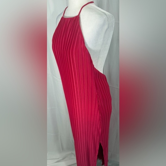 House of Harlow 1960 Pink Pleated Halter Sheath Dress Size M - Picture 4 of 9